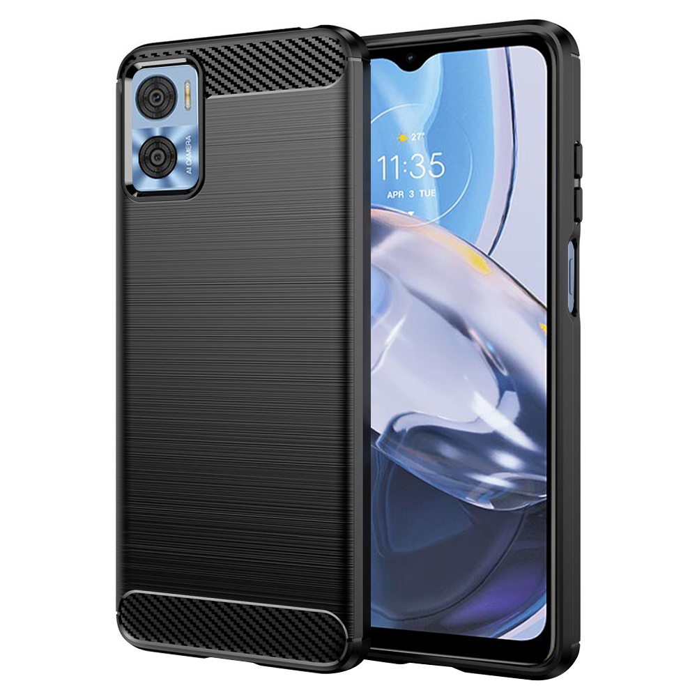 Techsuit - Carbon Silicone - Motorola Moto E22 / Moto E22i - Black KF2310763