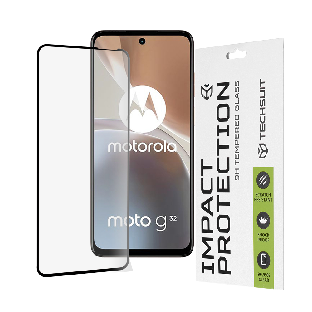 Techsuit - 111D Full Cover / Full Glue Glass - Motorola Moto G32 - Black KF2310768