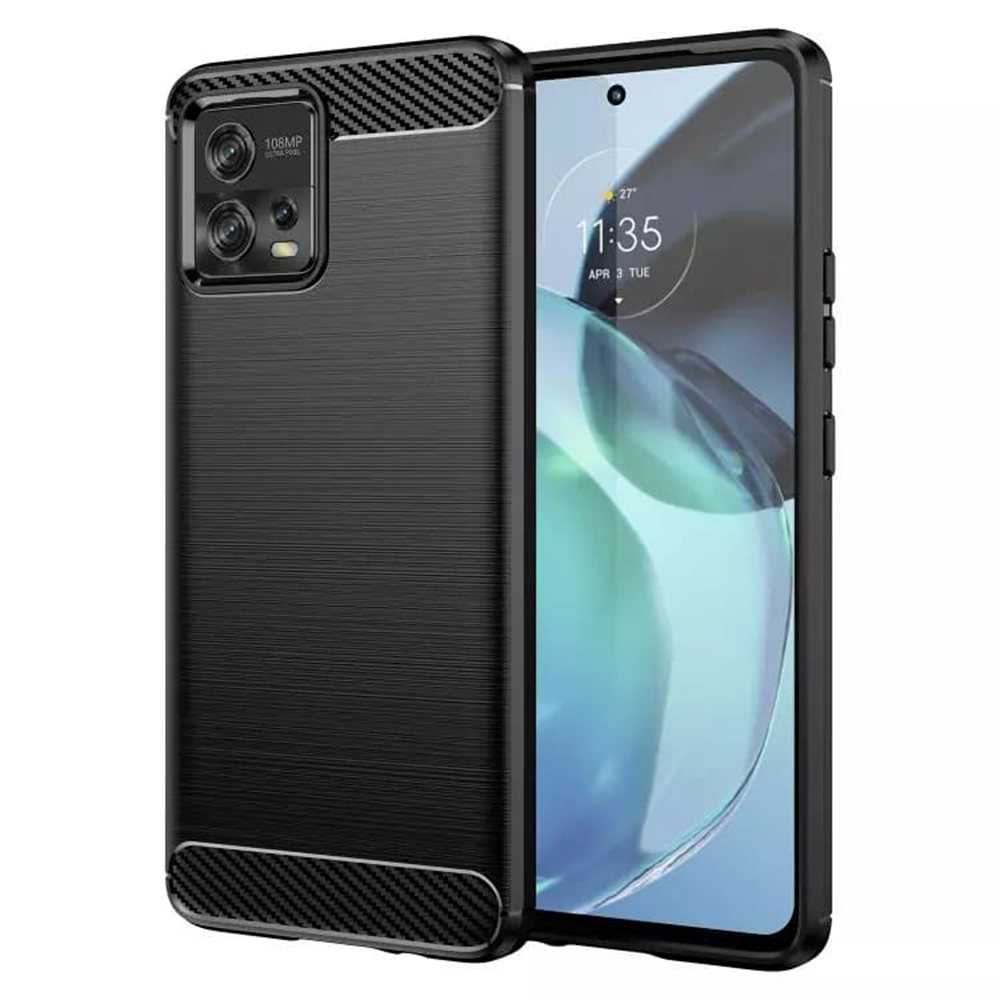 Techsuit - Carbon Silicone - Motorola Moto G72 - Black KF2311254