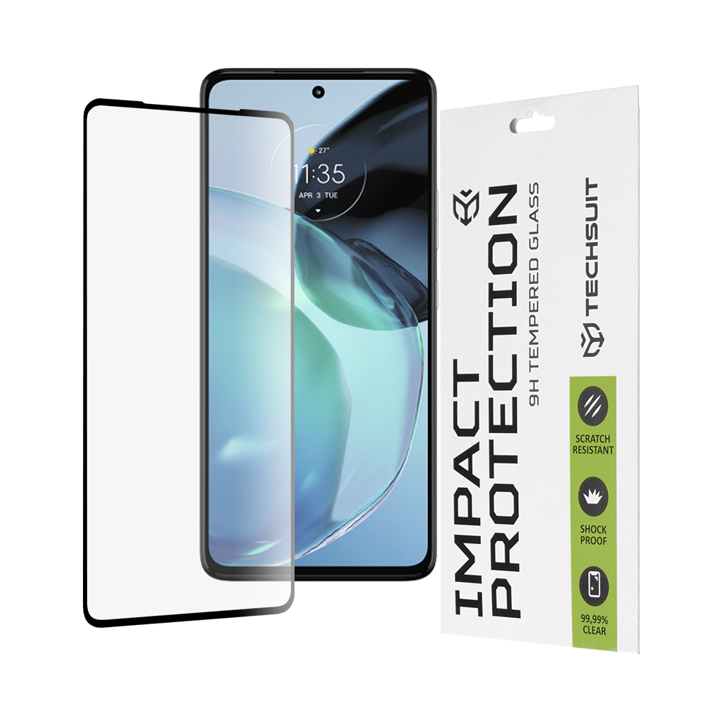 Techsuit - 111D Full Cover / Full Glue Glass - Motorola Moto G72 - Black KF2311808
