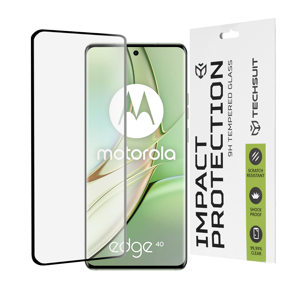 Techsuit - 111D Full Cover / Full Glue Glass / 3D Curved Screen - Motorola Edge 40 / Edge (2023) - Black KF2314537