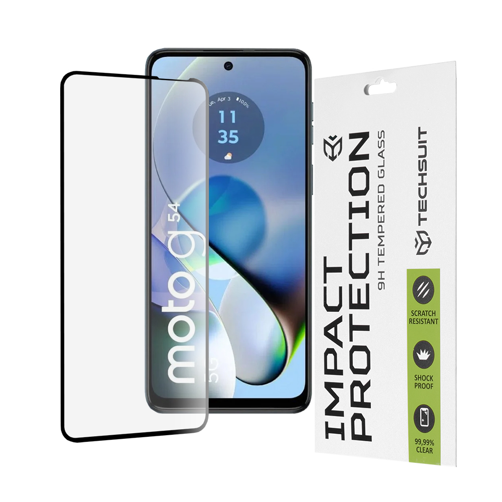 Techsuit - 111D Full Cover / Full Glue Glass - Motorola Moto G14 / Moto G54 / Moto G54 Power Edition / Moto G64 - Black KF2315570