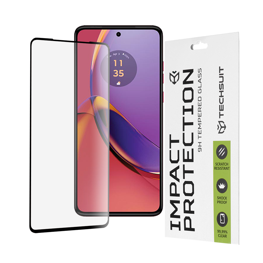 Techsuit - 111D Full Cover / Full Glue Glass - Motorola Moto G84 - Black KF2315571