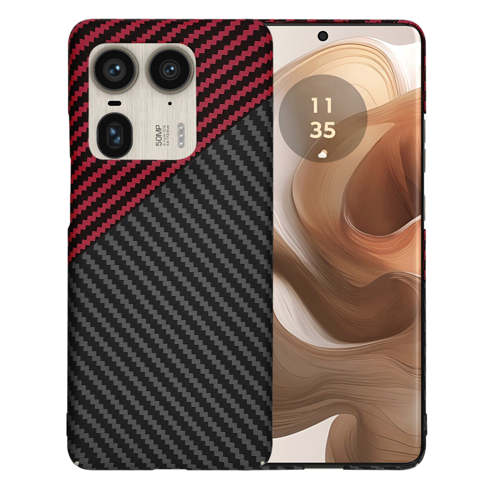 Techsuit - Carbonite FiberShell - Motorola Edge 50 Ultra - Red Vortex KF2333431