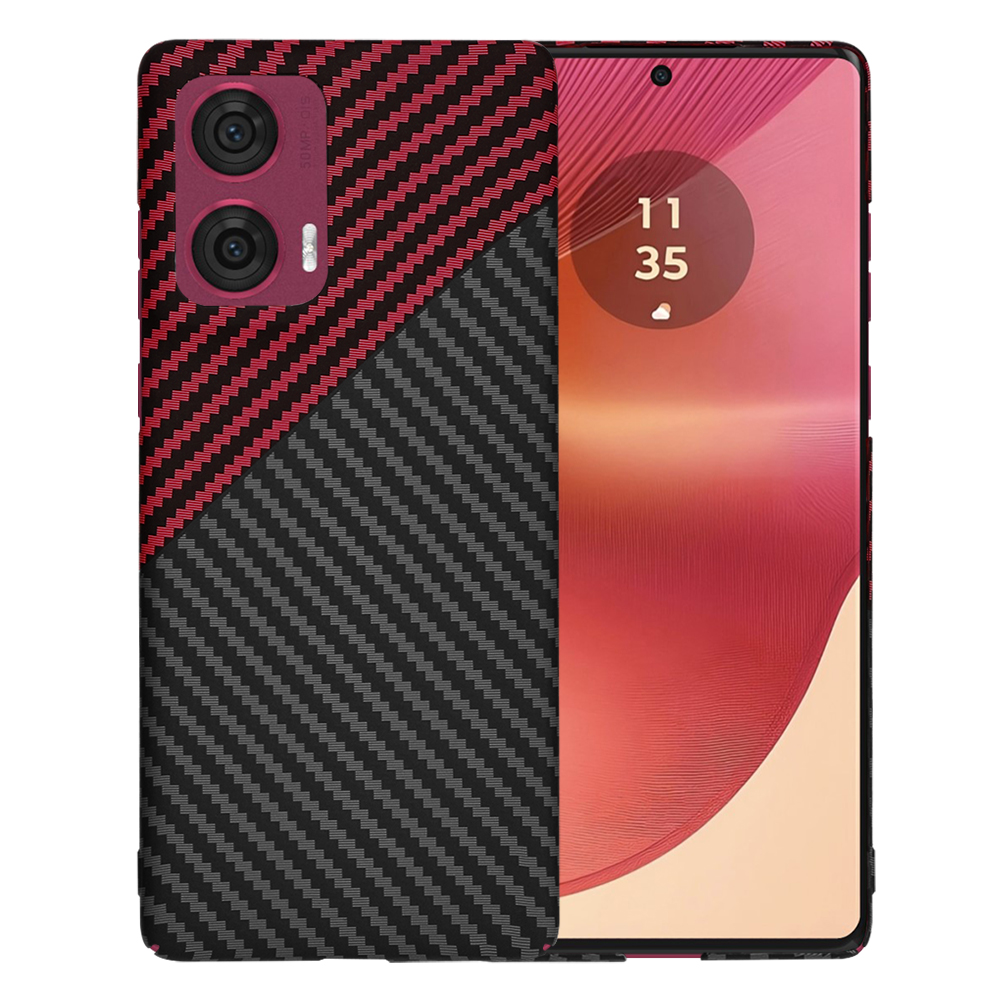 Techsuit - Carbonite FiberShell - Motorola Edge 50 Fusion - Red Vortex KF2333436