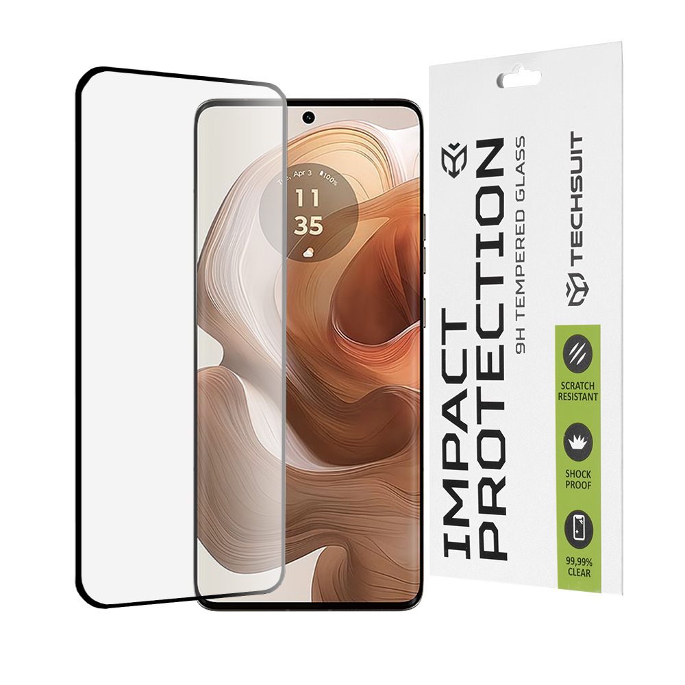 Techsuit - 111D Full Cover / Full Glue Glass / 3D Curved Screen - Motorola Edge 50 Ultra - Black KF2334991