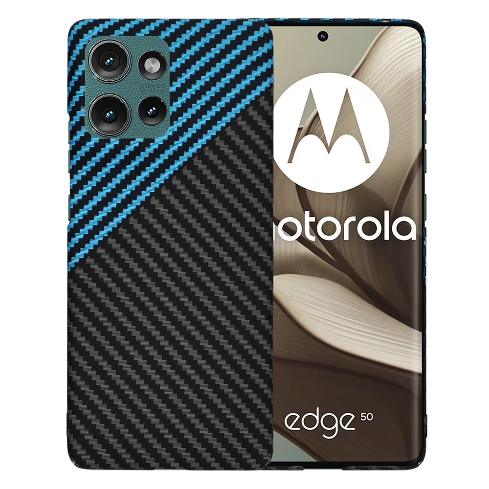 Techsuit - Carbonite FiberShell - Motorola Edge 50 - Blue Pulse KF2339139