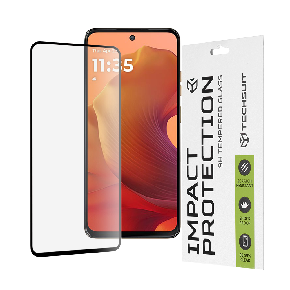 Techsuit - 111D Full Cover / Full Glue Glass - Motorola Moto G15 / G15 Power - Black KF2345340