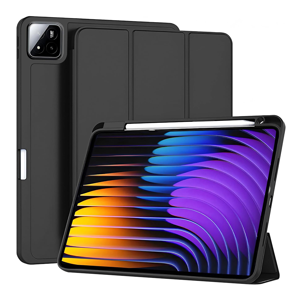 Techsuit - Flex Trifold puzdro s držiakom na stylus pre Xiaomi Pad 7 / 7 Pro – čierne KF2347276