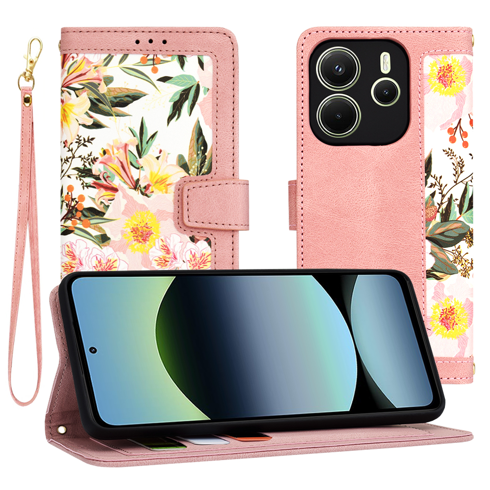 Techsuit - FlipCraft knižkové puzdro na Xiaomi Redmi Note 14 4G (163.25 × 76.55 × 8.16 mm) - Sweetheart Pink KF2344588