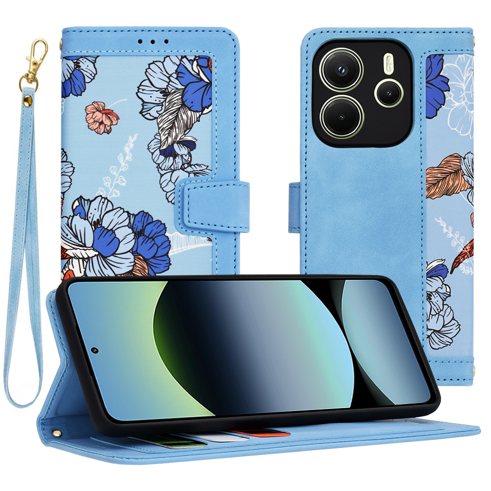 Techsuit - FlipCraft knižkové puzdro na Xiaomi Redmi Note 14 4G (163.25 × 76.55 × 8.16 mm) - Vibrant Blue KF2344589