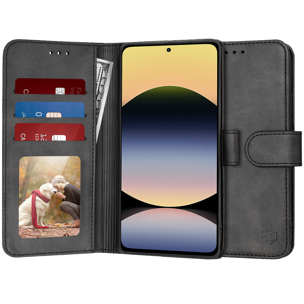 Techsuit - Diary Book knižkové puzdro na Xiaomi Redmi Note 14 4G (164,84 × 78,15 × 8,16 mm) - čierny KF2346966