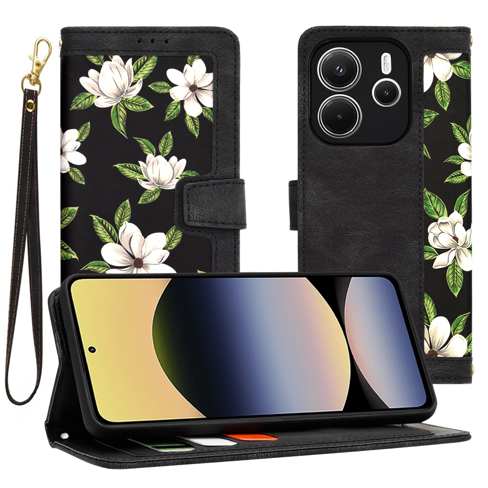 Techsuit - FlipCraft knižkové puzdro na Xiaomi Redmi Note 14 4G (164,84 × 78,15 × 8,16 mm) - Flowers of the Dawn KF2346969