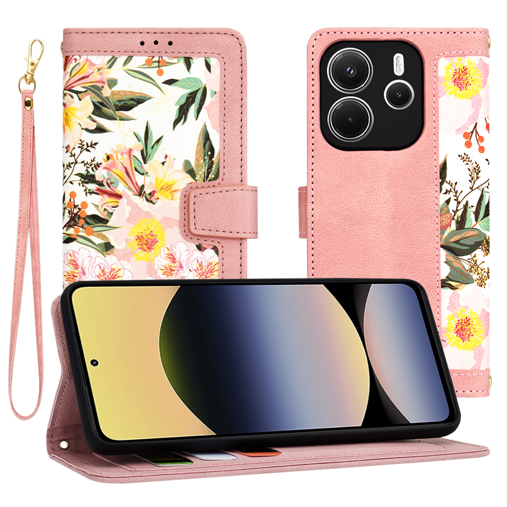 Techsuit - FlipCraft knižkové puzdro na Xiaomi Redmi Note 14 4G (164,84 × 78,15 × 8,16 mm) - Sweetheart Pink KF2346970