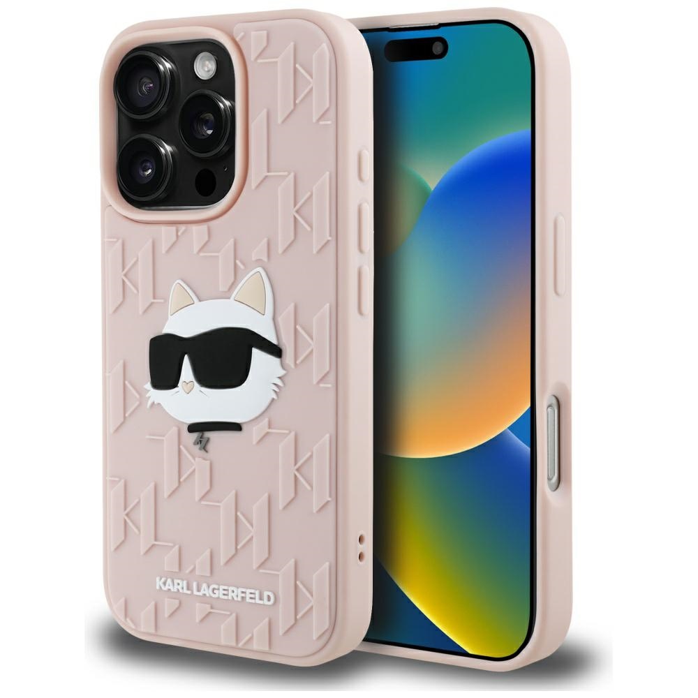 Karl Lagerfeld Karl Lagerfeld - 3D Design obal na iPhone 16 Pro - ružový KF2347927