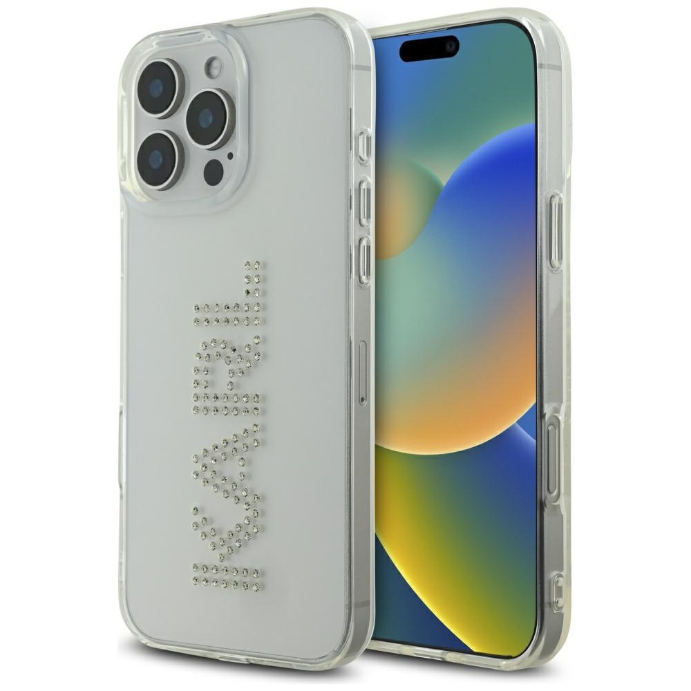 Karl Lagerfeld Karl Lagerfeld - IML Rhinestones obal na iPhone 16 Pro - číry KF2347939