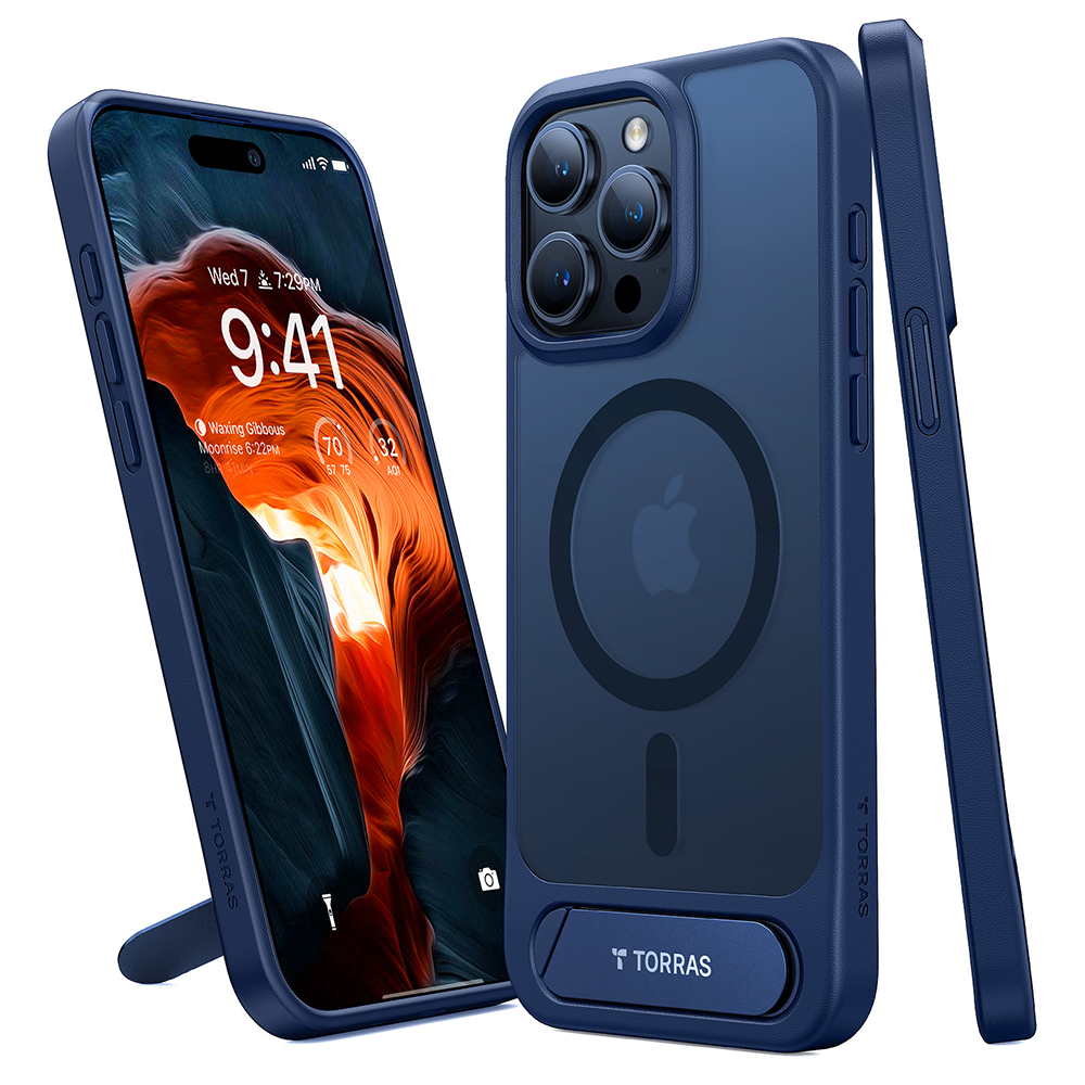 Torras - Pstand - iPhone 15 Pro - Navy Blue KF2344184