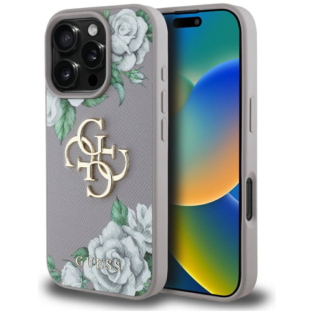 Guess - Hardcase 4G Grained Roses Big Logo - iPhone 16 Pro (GUHCP16LPGROP4MU) - Purple KF2348012