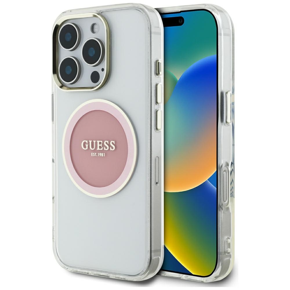 Guess - IML Metal Colored Circle MagSafe (GUHMP16LHTDRCEDP) - iPhone 16 Pro - Pink KF2348042