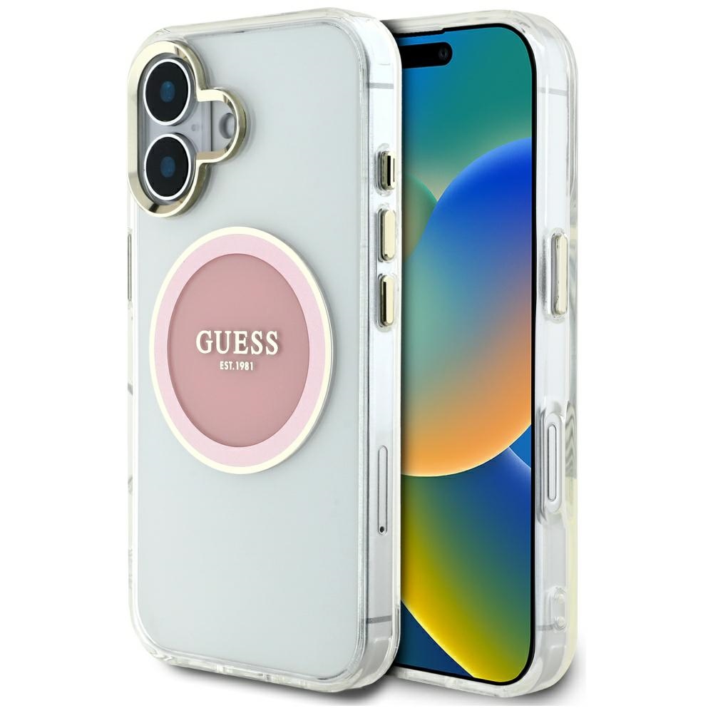 Guess - IML Metal Colored Circle MagSafe (GUHMP16SHTDRCEDP) - iPhone 16 - Pink KF2348038