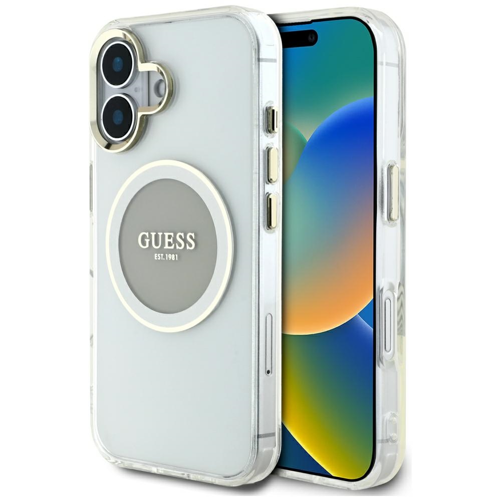 Guess - IML Metal Colored Circle MagSafe (GUHMP16SHTDRCEDG) - iPhone 16 - Grey KF2348039