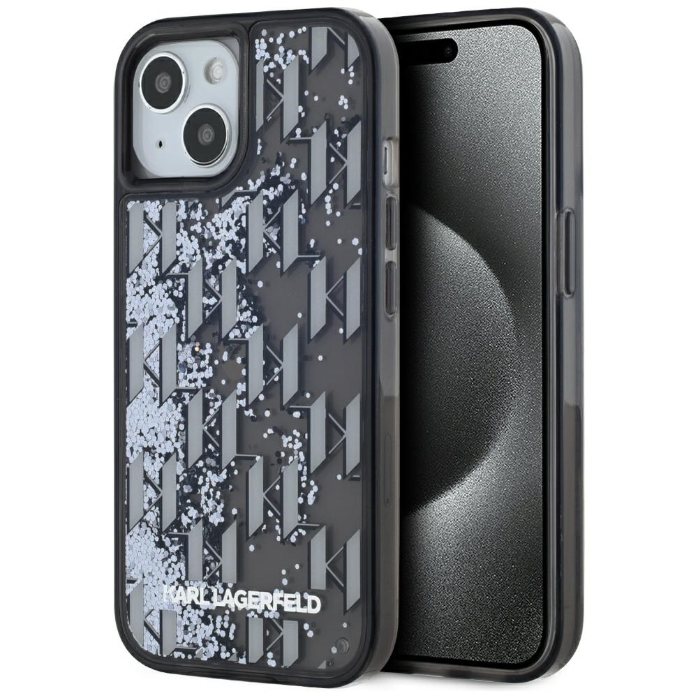 Karl Lagerfeld - Hardcase Liquid Glitter (KLHCP15SLKLGKCCK) - iPhone 15 - Monogram KF2348067