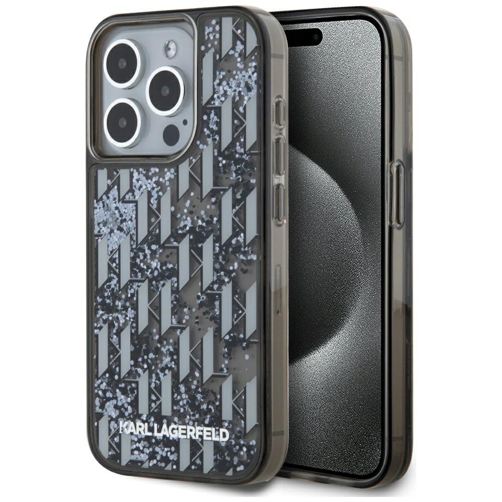 Karl Lagerfeld - Hardcase Liquid Glitter (KLHCP15XLKLGKCCK) - iPhone 15 Pro Max - Monogram KF2348069