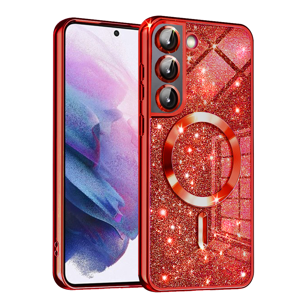 Techsuit - Luxury Glitter MagSafe - Samsung Galaxy S22 5G - Red KF2325082