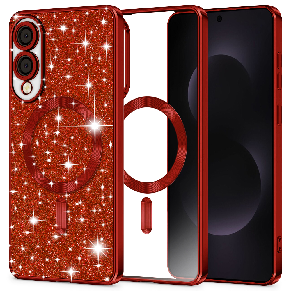 Techsuit - Luxury Glitter MagSafe - Samsung Galaxy S25 Edge - Red KF2346864