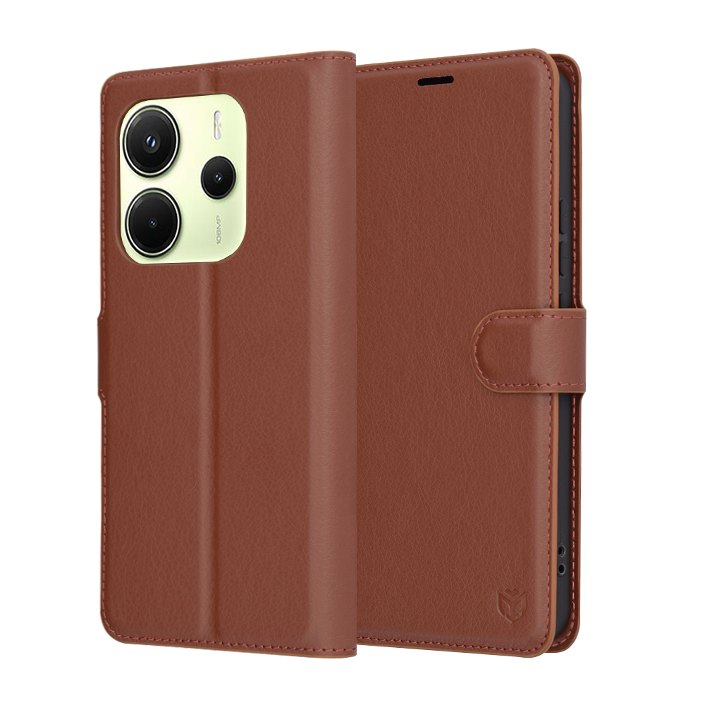 Techsuit - Leather Folio - Xiaomi Redmi Note 14 4G (164,84 x 78,15 x 8,16mm) - Brown KF2346968