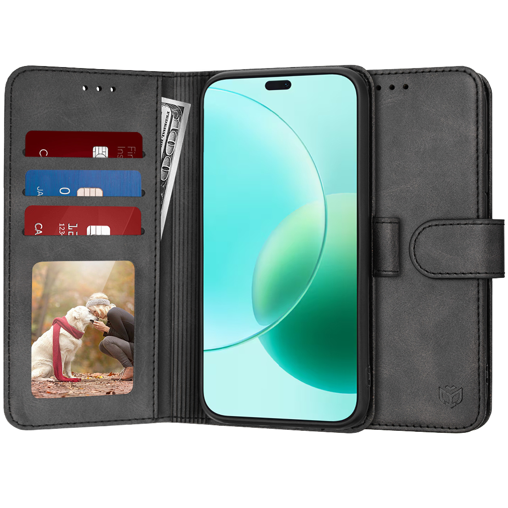 Techsuit – Diary Book peňaženkové puzdro pre Honor 400 Lite – čierne KF2347867
