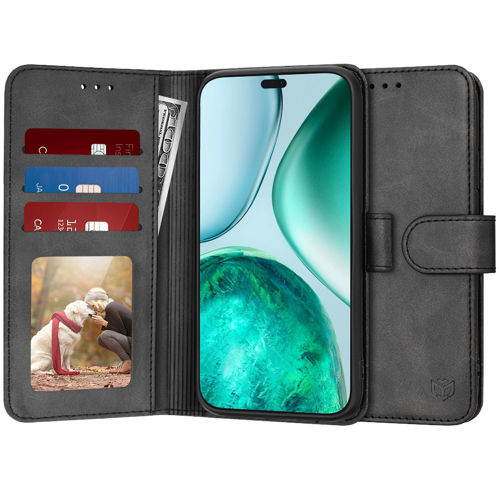 Techsuit – Diary Book peňaženkové puzdro pre Honor X8c – čierne KF2346934