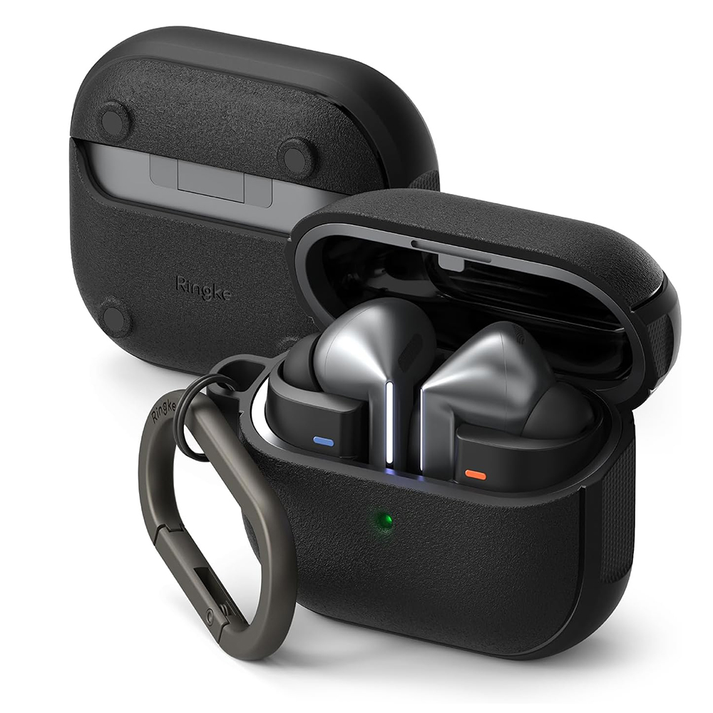 Ringke – Protection Case Onyx Magnetic ochranné puzdro Onyx Magnetic pre Samsung Galaxy Buds 3 / 3 Pro, protišmykový povrch, otvor na karabínu – čier…