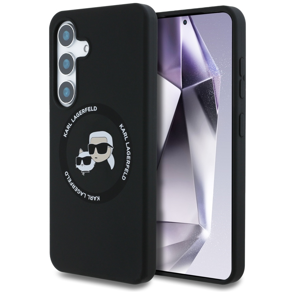 Karl Lagerfeld – Silicone Double Heads silikónový kryt pre Samsung Galaxy S25 Plus – čierny KF2345909
