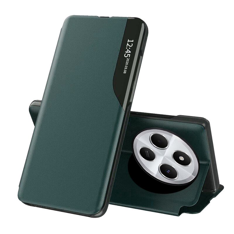 Techsuit – eFold Series knižkové puzdro pre Xiaomi Redmi 14C / Poco C75 – tmavozelené KF2341803