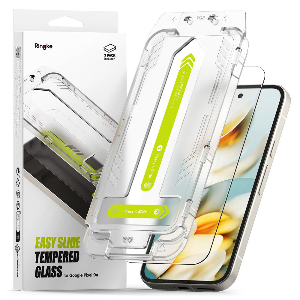 Ringke – Easy Slide Tempered Glass (2 pack) tvrdené ochranné sklo pre Google Pixel 9a – priehľadné KF2347517