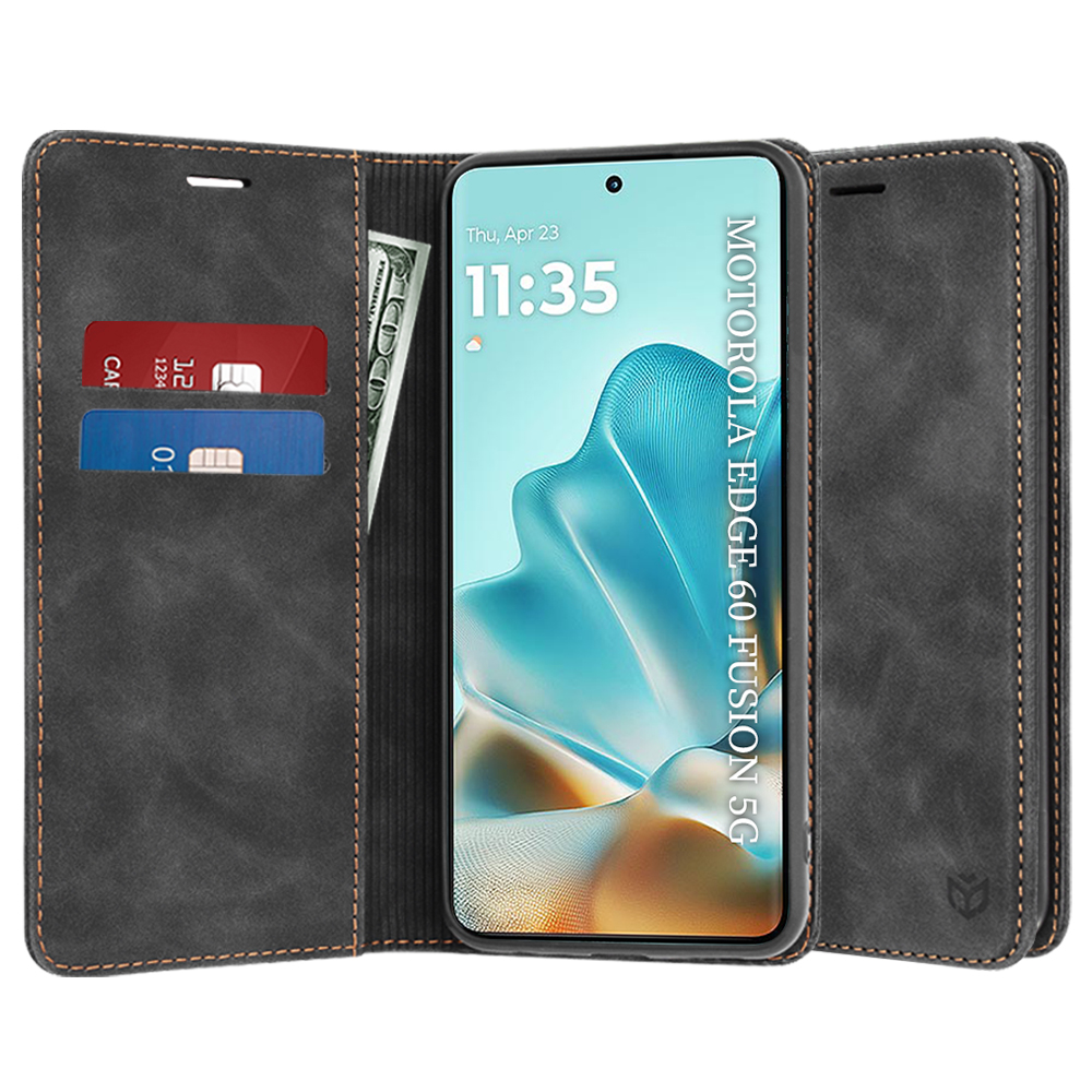Techsuit – Confy Cover knižkové puzdro pre Motorola Edge 60 / Edge 60 Fusion – čierne KF2347822