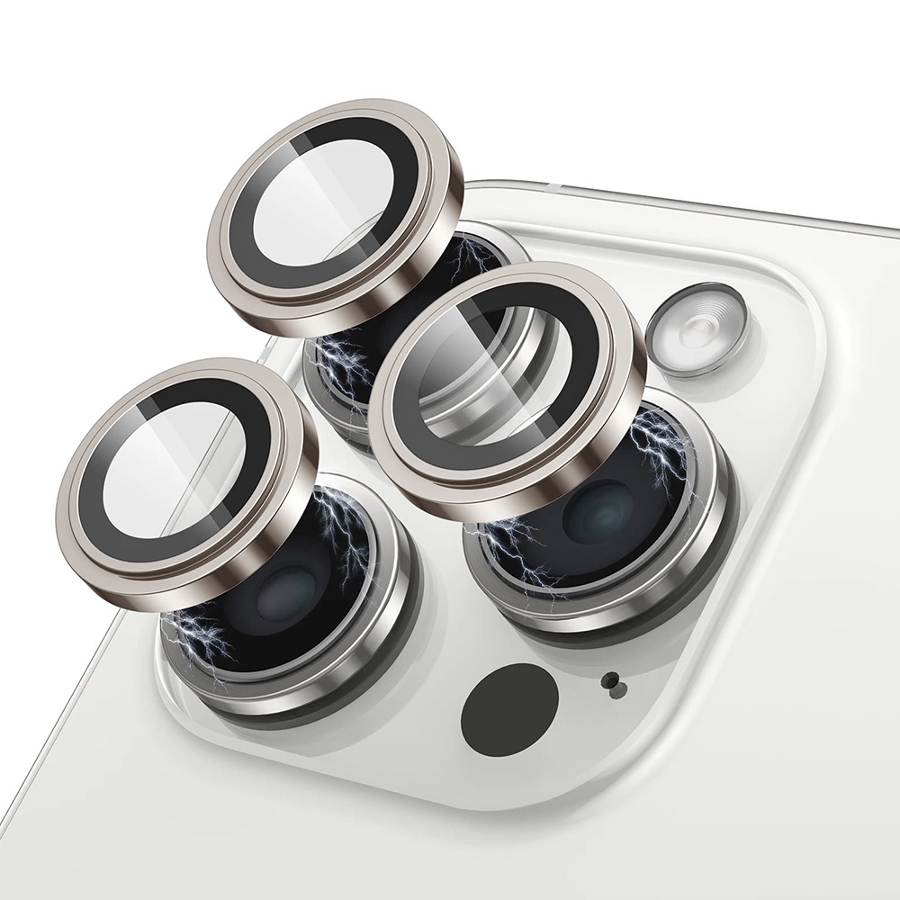 Lito - S+ Camera Glass Protector ochranné sklo na fotoaparát pre iPhone 15 Pro / iPhone 15 Pro Max - Natural Titanium KF2316651