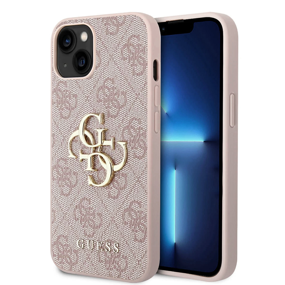 Guess - Hardcase 4G Big Metal Logo kryt na iPhone 15 Plus - Ružová KF2339902