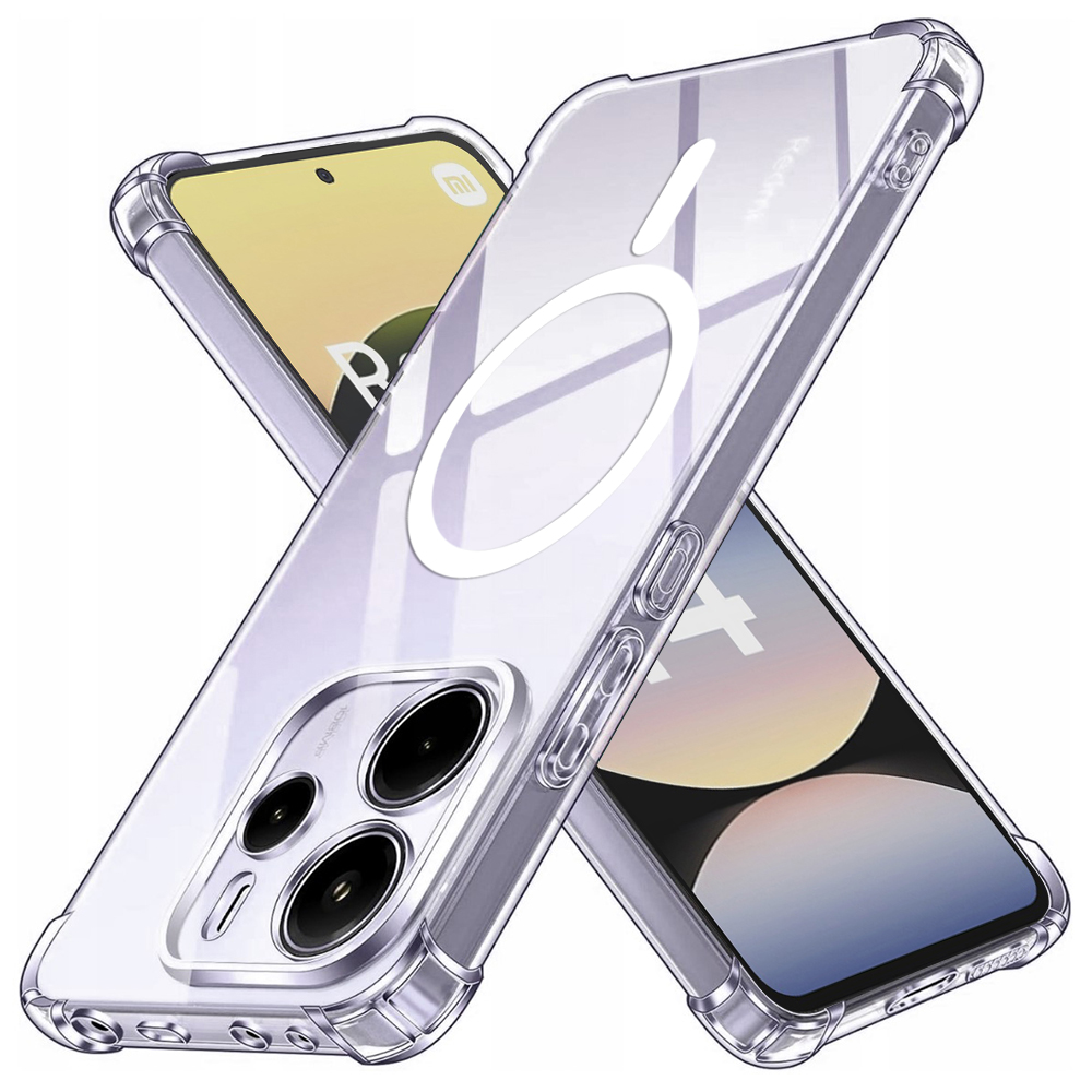 Techsuit – Shockproof Clear Silicone MagSafe priehľadné silikónové ochranné puzdro pre Xiaomi Redmi Note 14 4G (Standard) – priehľadné KF2347987