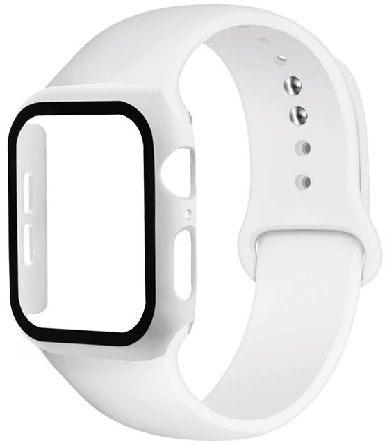 3v1 Ochranné púzdro + Silikonový remienok pre Apple Watch Farba: Biela, Veľkosť Apple Watch: 38MM