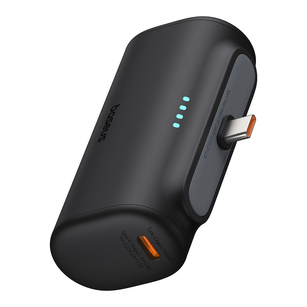Baseus - Power Bank (P10068306113-00) - Type-C, Compact Design, 20W, 5000mAh, with Cable Type-C - Black KF2332631