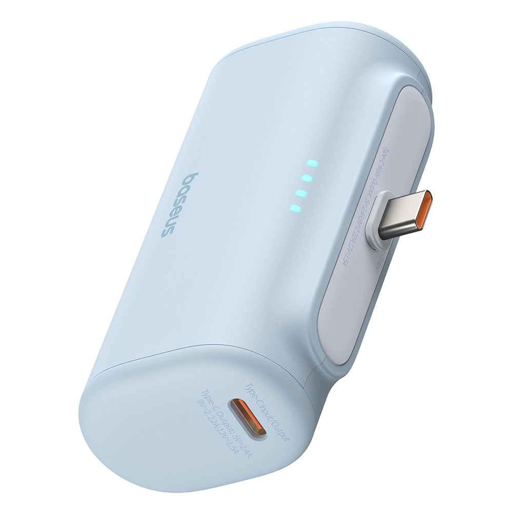 Baseus - Power Bank (P10068306313-00) - Type-C, Compact Design, 20W, 5000mAh, with Cable Type-C - Blue KF2332633