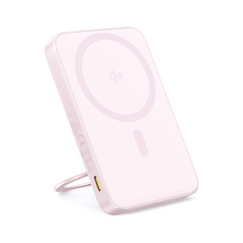 Baseus - Power Bank PicoGo (P10076800413-00) - Type-C, Qi2, Fast Charging, 20W, 5000mAh, Rotable Stand, Cable Type-C - Pink KF2344373