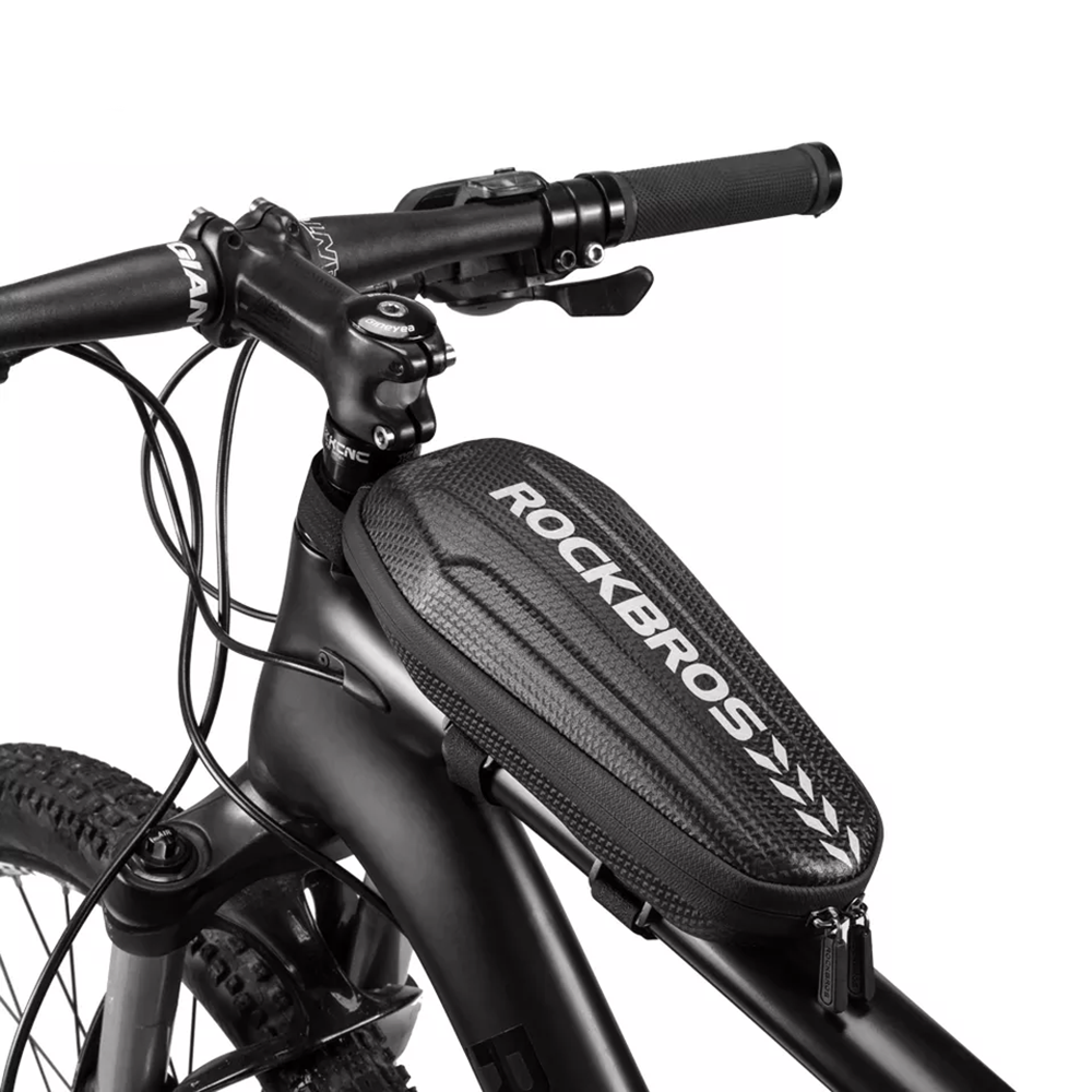 RockBros Úložná taška (B61) - pre horný predný rám bicykla, elektrobicykle, pevná škrupina, rýchlomontážny systém, 1,5 l - čierna