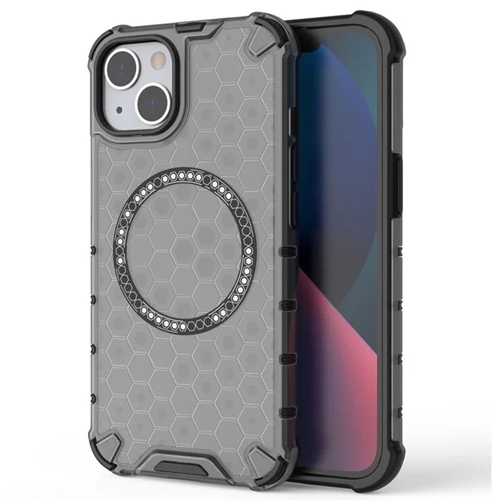Techsuit - HoneyComb Shield MagSafe - iPhone 13 - Black KF2348294
