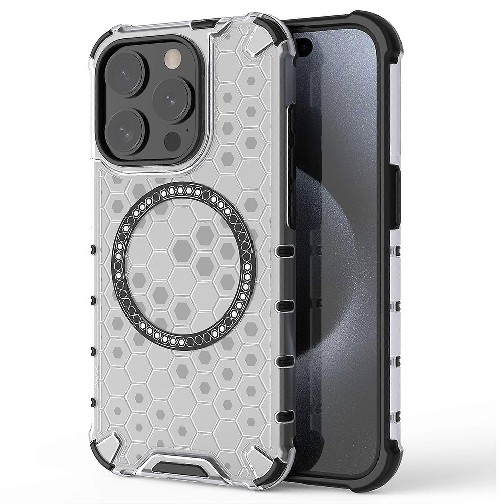 Techsuit - HoneyComb Shield MagSafe - iPhone 15 Pro Max - White KF2348305