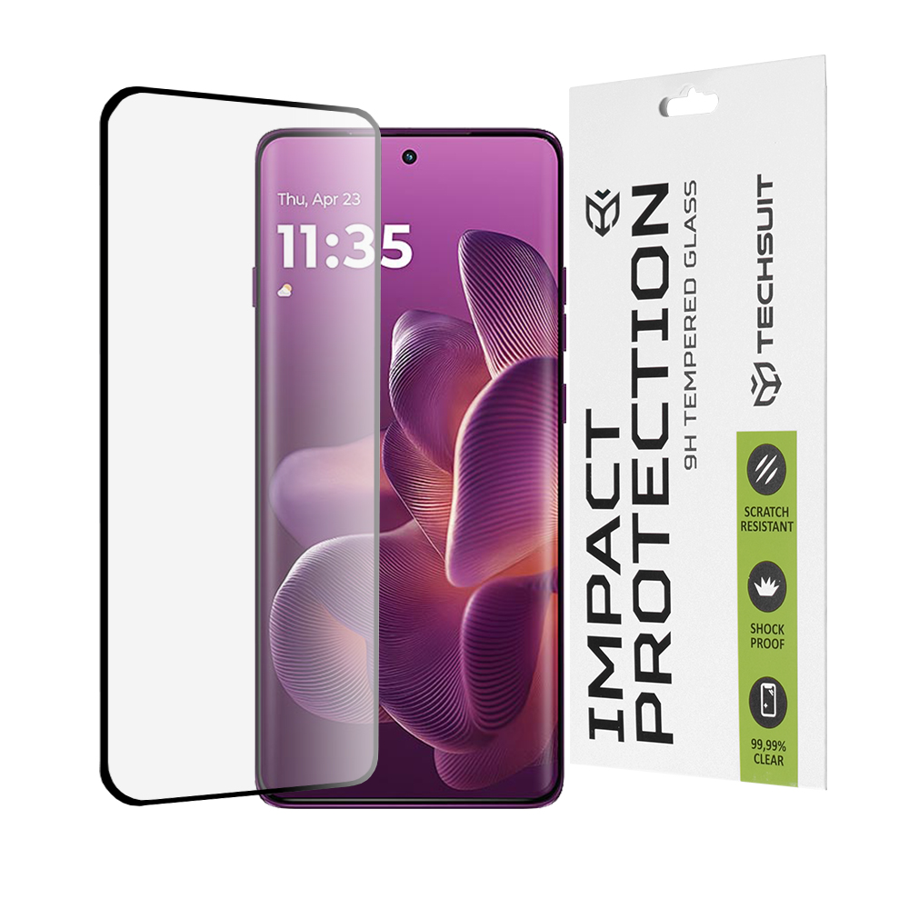 Techsuit - 111D Full Cover / Full Glue Glass / 3D Curved Screen - Motorola Edge 60 Pro - Black KF2348612