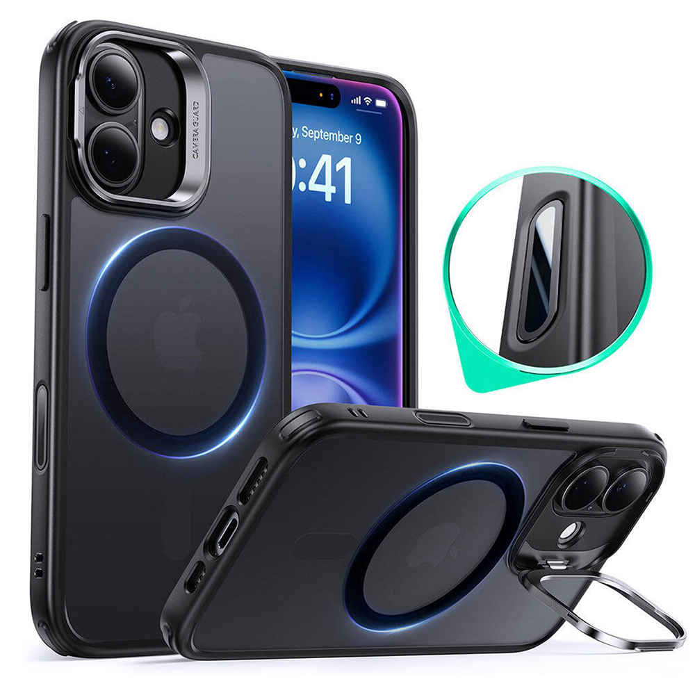 ESR - Classic Hybrid HaloLock Kickstand - iPhone 16 - Frosted Black KF2349031