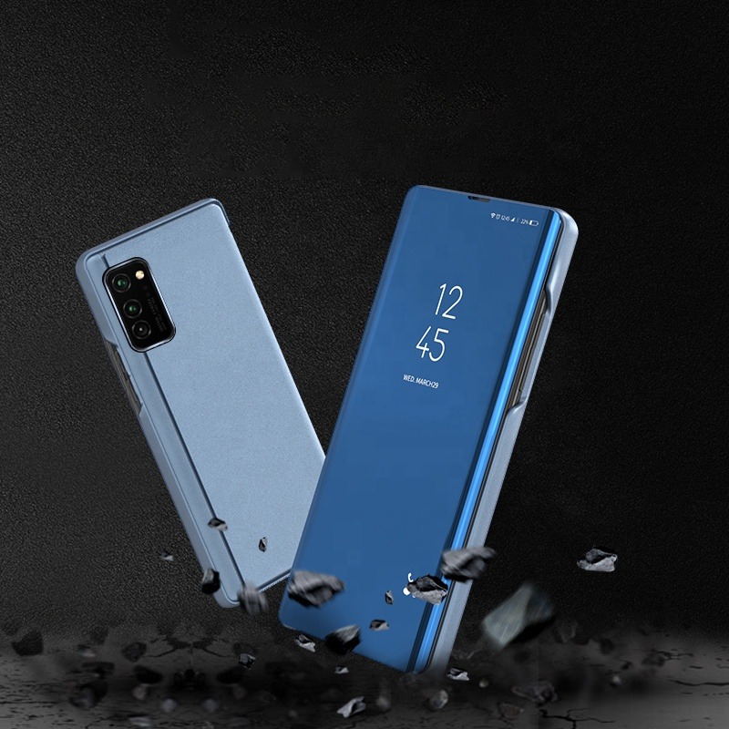 Bomba Zrkadlový silikónový otvárací obal pre Samsung - modrý Model Samsung: Galaxy A6 Plus (2018)